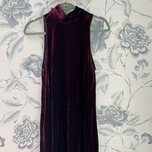 Wilfred for Aritzia silk Velvet burgundy Cowl neck slip dress